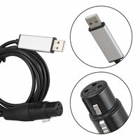Adaptateur d'interface DMX512 USB vers DMX, câble de contrôleur pour lampes de scène, conducteur en cuivre pur, gaine en PVC, blindage tressé pour ordinateur