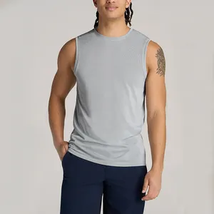 Custom Versatile And Universal Eco Bamboo Tank Slim Fit Tall Men Essential Bamboo Beach Tank Top In Breathable Eco Bamboo Fiber