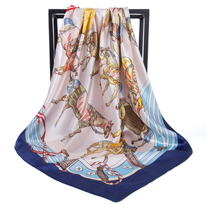 Sciarpa di seta di moda da <span class=keywords><strong>donna</strong></span> con copricapo quadrato in tessuto satinato con stampa digitale sciarpa di seta con Design personalizzato - Product Image 6