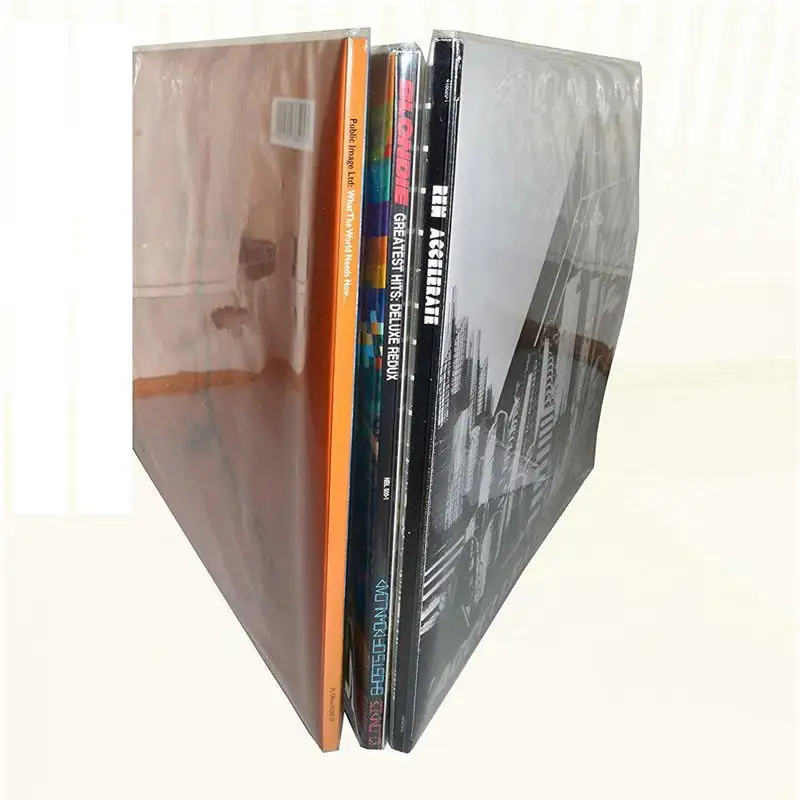 Plastik Gatefold kollu kapak 12 "LP şeffaf plastik dış vinil kayıt