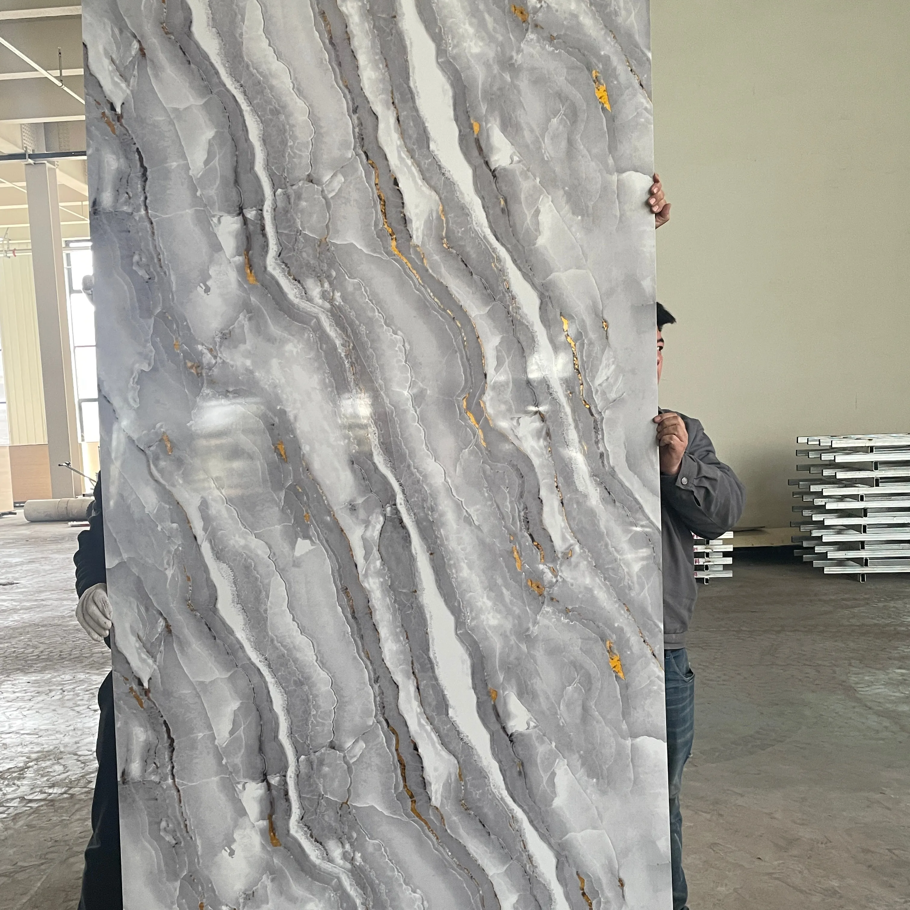 3mm Waterproof Technical Pvc Wall Panels marble sheet In Marble Designs