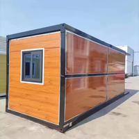 Maison préfabriquée de luxe personnalisable, portable, pour bureau, conteneur plat, panneau sandwich en acier, respirante, installation rapide
