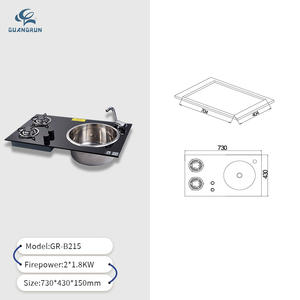 <span class=keywords><strong>Plaque</strong></span> de cuisson à <span class=keywords><strong>gaz</strong></span> à deux brûleurs et évier en acier inoxydable pour camping-car <span class=keywords><strong>caravane</strong></span> camping-car bateau yacht cabine-730*430*150mm" - Product Image 3