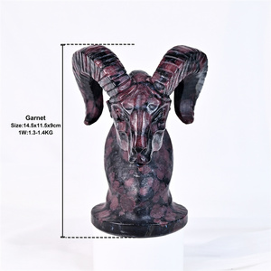 Calaveras <span class=keywords><strong>de</strong></span> granate personalizadas <span class=keywords><strong>de</strong></span> alta calidad, artesanías <span class=keywords><strong>de</strong></span> cristal talladas a mano, calaveras <span class=keywords><strong>de</strong></span> <span class=keywords><strong>cabra</strong></span> granate para decoración del hogar - Product Image 4