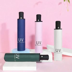 OVIDA Sombrilla Promocional Personalizable OEM Semiautomática de 3 Pliegues con Serigrafía, Estructura de Acero Inoxidable y Fibra de Vidrio, Tela Pongee con Protección UV - Product Image 1