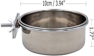 ตะกร้าแขวนสแตนเลสสำหรับนก ถ้วยอาหารนก ถ้วยน้ำนก จานอาหารนก ที่ให้อาหารนก - Product Image 2