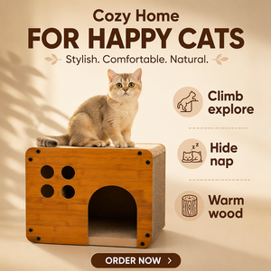 Griffoir pour chat 2 en 1, lit pour chats d'intérieur, planche à griffer en carton, maison de repos pour chat, coussin pour dormir - Product Image 2