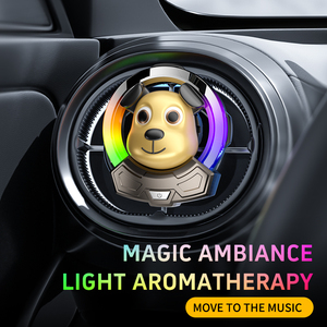 Clip Profumatore per Auto a LED RGB Attivato dal Suono, Design Cane Cartoon, Diffusore di Aromi con Ritmo Musicale, Decorazione Luminosa per Interni Auto - Product Image 2