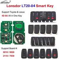 Lonsdor LT20-04 8A/4D Llave Inteligente Universal con Control Remoto para K518 y KH100+ para Toyota Corolla, Land Cruiser, Levin, Rav4, Camry, Lexus