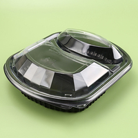 Boîte à lunch jetable personnalisable, boîte alimentaire en PP, boîte à emporter, conteneur alimentaire à 2 compartiments, échantillon gratuit