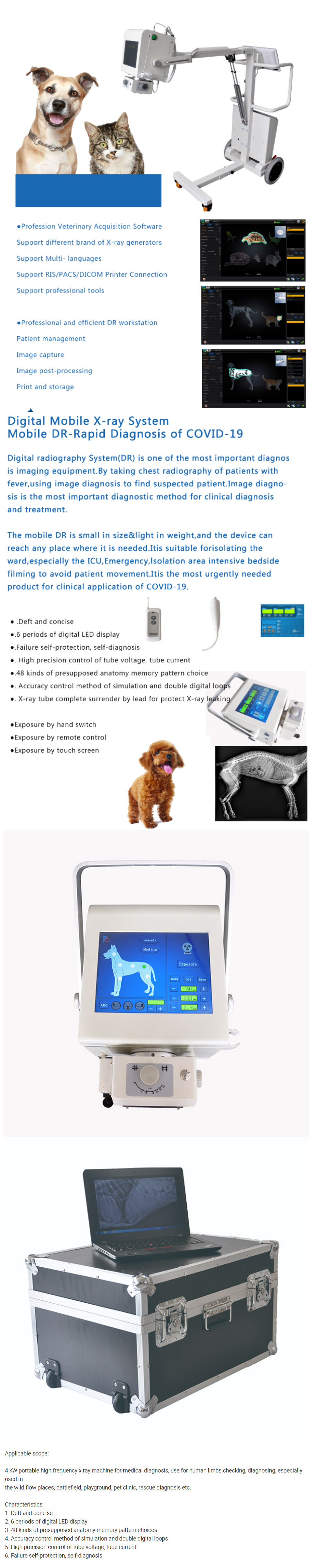 Veterinary Portable Digital Xray Machine Radiography For Dog