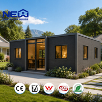 Maison conteneur modulaire préfabriquée certifiée CE, extensible et pliable, 20 pieds, pour logement étudiant en Europe, avec cuisine et salle de bain