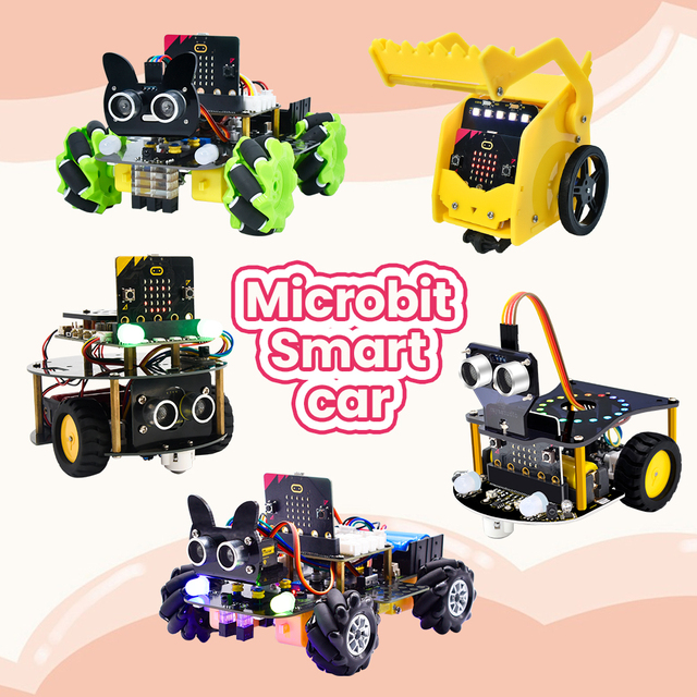 Keyestudio Programmable Robotics Training Kit Mini DIY Smart Education Toys Robot Car 4WD Mecanum Robot Car Kit for Microbit