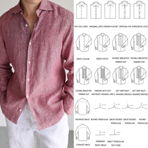 Camicie da <span class=keywords><strong>Uomo</strong></span> OEM di Alta Qualità in <span class=keywords><strong>Misto</strong></span> <span class=keywords><strong>Lino</strong></span> Traspirante con Colletto a Punta, Ideali per Business Casual, Banchetti, Matrimoni, Balli di Fine Anno, Anti-Piega - Product Image 5