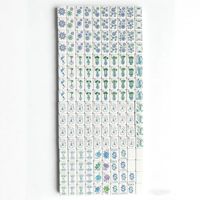 Ensemble de Mahjong Américain 4 Joueurs en Acrylique Gravé, Motifs Lotus, Carpes Koï, Palmiers et Tigres, Couleurs Pastel Ivoire, Pliable et Portable, Luxe Moderne, Idéal pour les Amis