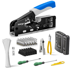 11 in 1 RJ45 Crimping Tool Kit Rj45 Crimper Stripper Cutter Pass Through Crimper for 8P RJ45 Cat5 Cat5e Cat6 Cat6a 6P RJ11/12 - Product Image 3