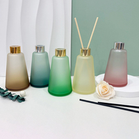 Bouteilles en verre de luxe de 200 ml pour diffuseur, vente en gros, diffuseur de parfum d'ambiance, bouchon conique en caoutchouc transparent givré