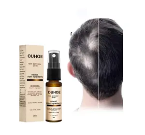 OUHOE Spray pour cheveux pour hommes 25ml avec logo personnalisé fixation forte traitement de repousse des cheveux pour hommes Spray pour la croissance des cheveux