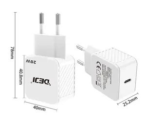 Зарядное устройство DEJI с пользовательским логотипом, 20 Вт, QC 3,0 Pd Type C, зарядное устройство для Apple, iphone, телефон, Сверхбыстрые зарядные устройства, адаптеры