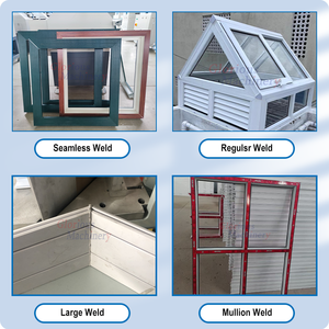 Soudeuse sans couture à deux têtes Prix Fenêtre UPVC 2 3 têtes Fabrication Porte <span class=keywords><strong>Double</strong></span> face Machine à souder à point de mach pour profilé en <span class=keywords><strong>PVC</strong></span> - Product Image 6
