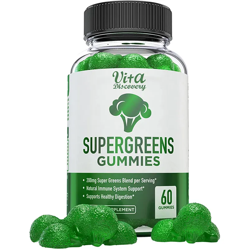 Bột Rau Keo Siêu Thực Phẩm Super Greens Bột Rau Bổ Sung Probiotics Kẹo Dẻo Nhai Màu Xanh Lá Cây Kết Hợp Sức Khỏe Tiêu Hóa