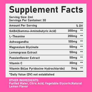טיפות אשוגנדה הטובות ביותר, טיפות נוזליות של GABA ו-L-תנין, לשיפור מצב הרוח והגברת האנרגיה, מוצרי בריאות, תוסף תזונה לשינה - Product Image 2