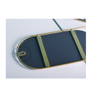 Specchio decorativo da <span class=keywords><strong>parete</strong></span> <span class=keywords><strong>con</strong></span> ganci per portagioie rifornimento della fabbrica supporto per pittura a olio rotonda in ferro trasparente in metallo - Product Image 6