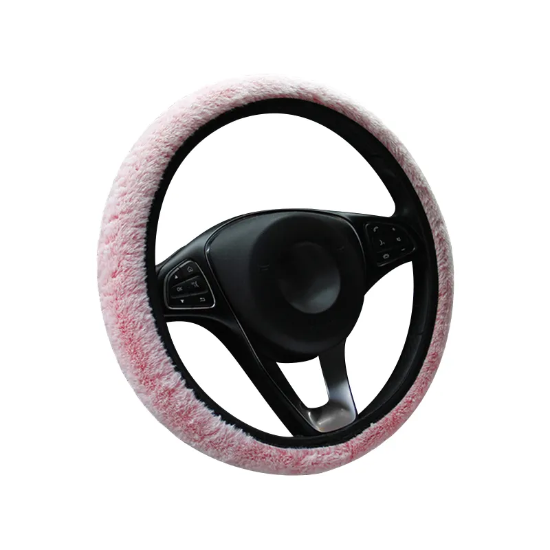 Car Steering Wheel Cover Car Handle Cover Without Inner Ring Rex Rabbit Short Hair Type Elastic Winter Warm Car Handle Cover