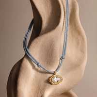 Collier ras du cou superposé avec pendentif cœur et goutte d'eau en pierre transparente, serti d'or festonné, motif nœud, cadeau bijou pour femme