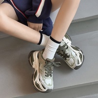 Chaussures décontractées unisexes personnalisées avec logo, style marche, baskets tendance à semelle épaisse pour femmes, tige en microfibre, doublure en coton, rehaussantes
