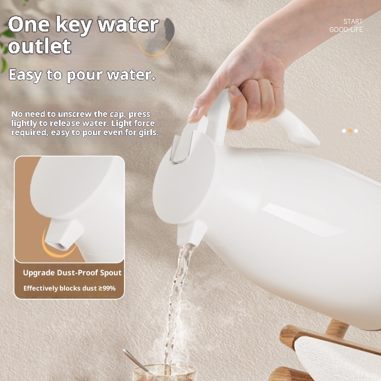 Glass Vacuum Thermos Water Kettle 24-36 Hours Thermal Insulation Portable Modern Large Capacity Boiling Water Safe Home Office