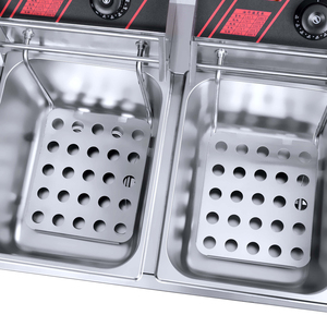 Freidora Eléctrica Comercial de Acero Inoxidable de 2 Tanques y 2 Cestas, Potencia de 2.5+2.5kW para Restaurantes, Hoteles y Uso Doméstico - Product Image 5