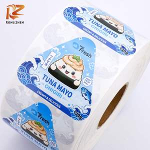 Etiquetas Triangulares Autoadhesivas Impermeables Personalizadas RONG ZHEN para Empaque de Sushi Japonés, Rollo de Papel de Grado Alimenticio de 120g - Product Image 4