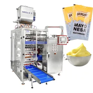 Automatic multilane 4 side seal bag salad sauce packaging machine 8 lane mayonnaise packaging machine