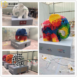 Jiahua Cartoon <b>Elephant</b> Sculpture Fiberglass Outdoor <b>Decoration</b> Handmade Figure - Product Image 5