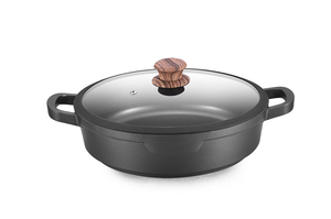Juego de ollas para sopa, sartenes antiadherentes recubiertas de cerámica de aluminio para cocina casera con cubiertas de vidrio templado - Product Image 3