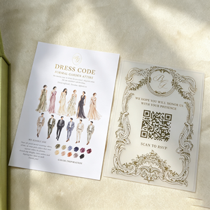 Boîte d'invitation de mariage en velours vert sauge, kit d'invitation personnalisé en acrylique avec monogramme doré, impression <span class=keywords><strong>photo</strong></span>, cartes RSVP et cartes de code vestimentaire - Product Image 4