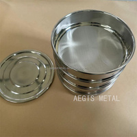 Tamis d'essai en acier inoxydable 304 pour l'échantillonnage de sols/roches, trou de 1x1 mm, diamètre de 200 mm