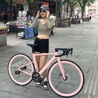 Vélo de route en alliage d'aluminium sur mesure, modèle 350, transmission 20 vitesses, freins à disque doubles, cadre de course léger, taille de roue 700C, OEM