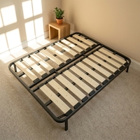 Sommier de lit silencieux et durable, pré-assemblé, gain de place, en bois et acier thermolaqué, design minimaliste, personnalisable, fabriqué à Foshan