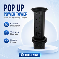 Prise intelligente motorisée pop-up étanche avec prise USB et charge sans fil pour maison intelligente