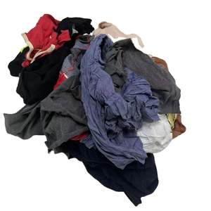 Camiseta de color oscuro 35-55cm 100% trapos de algodón trapos de limpieza residuos textiles trapos de limpieza reciclados en tubos - Product Image 1