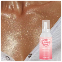 Lotion Éclat Bio Marque Blanche, Huile Scintillante Corps et Visage, Maquillage Sans Marque, Spray Illuminateur Corps Pailleté