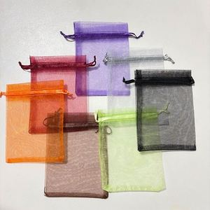 Sacs en organza en gros avec cordon de serrage, pochettes en maille 5x7cm 7x9cm 9x12cm 10x15cm 13x18cm, sacs à bijoux personnalisés avec LOGO pour mariage - Product Image 2