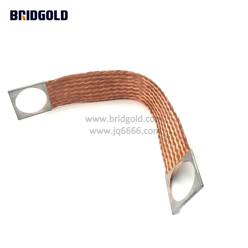Copper braids with soft connections 400a flexible braided busbar copper earthing strap