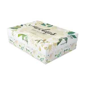 Boîte d'emballage en papier kraft pliable à fermeture par ruban personnalisée de grande taille pour robes de mariée, parfums, bougies - Logo en relief haut de gamme - Product Image 1