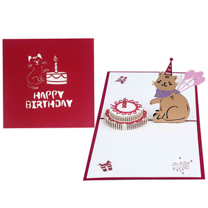 Nuovo all'ingrosso 3D Pop-Up carino torta di gatto biglietto di <span class=keywords><strong>auguri</strong></span> di carta fatta a mano carta di <span class=keywords><strong>compleanno</strong></span> per il Marketing digitale <span class=keywords><strong>buon</strong></span> <span class=keywords><strong>compleanno</strong></span> - Product Image 1