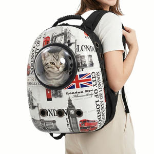 Şeffaf Kedi Taşıma Sırt Çantası Nefes Alabilen File Hava Delikleri Büyük Kapasiteli Yan Fermuarlı Evcil Hayvan Seyahati Veterinerlik Açık Hava Kullanımı İçin - Product Image 1