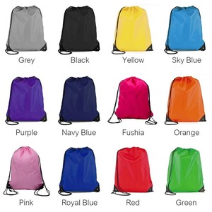 Sac de sport à cordon de serrage, sac à dos orange et noir dégradé en polyester, sac de sport unisexe avec poche pour téléphone portable - Product Image 2