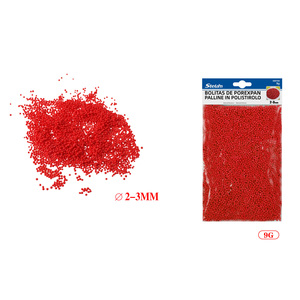 Paquete de 9g de color rojo Polyfoam Crafts Beads para manualidades y decoraciones - Product Image 1